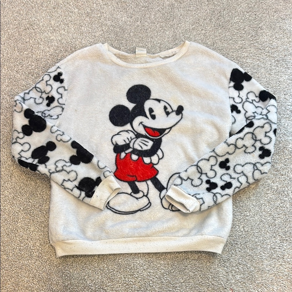 Disney Cream and Black Fleece Top